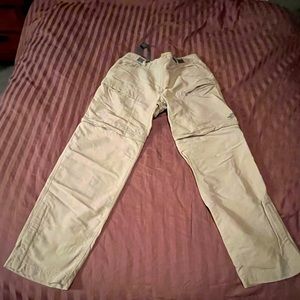 Tan North face zip off camping/hiking pants.